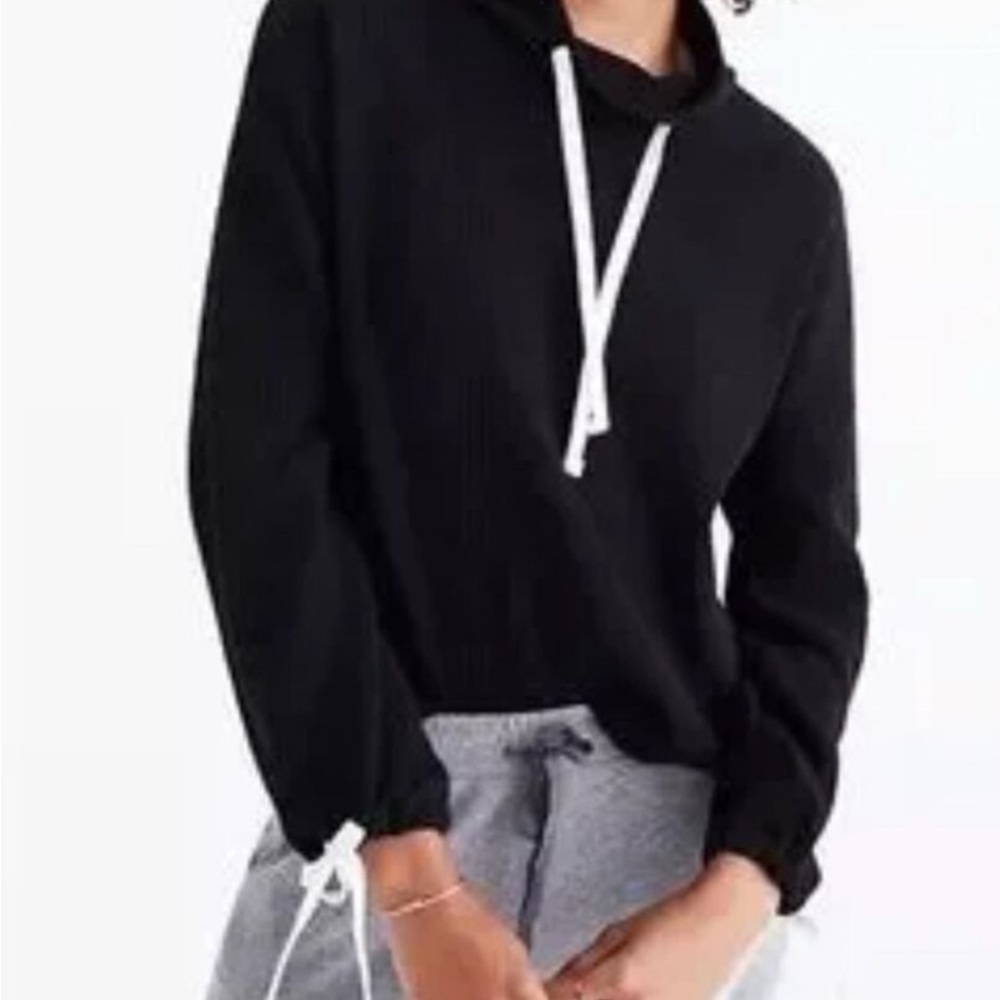 Miles by Madewell Funnel neck Tie-Sleeve Detail Waffleknit Sweatshirt sz Small